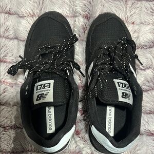New Balance Black and White 574 Sneakers